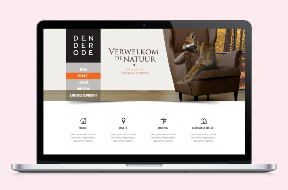 Laptop met ontwerp voor website van Denderode