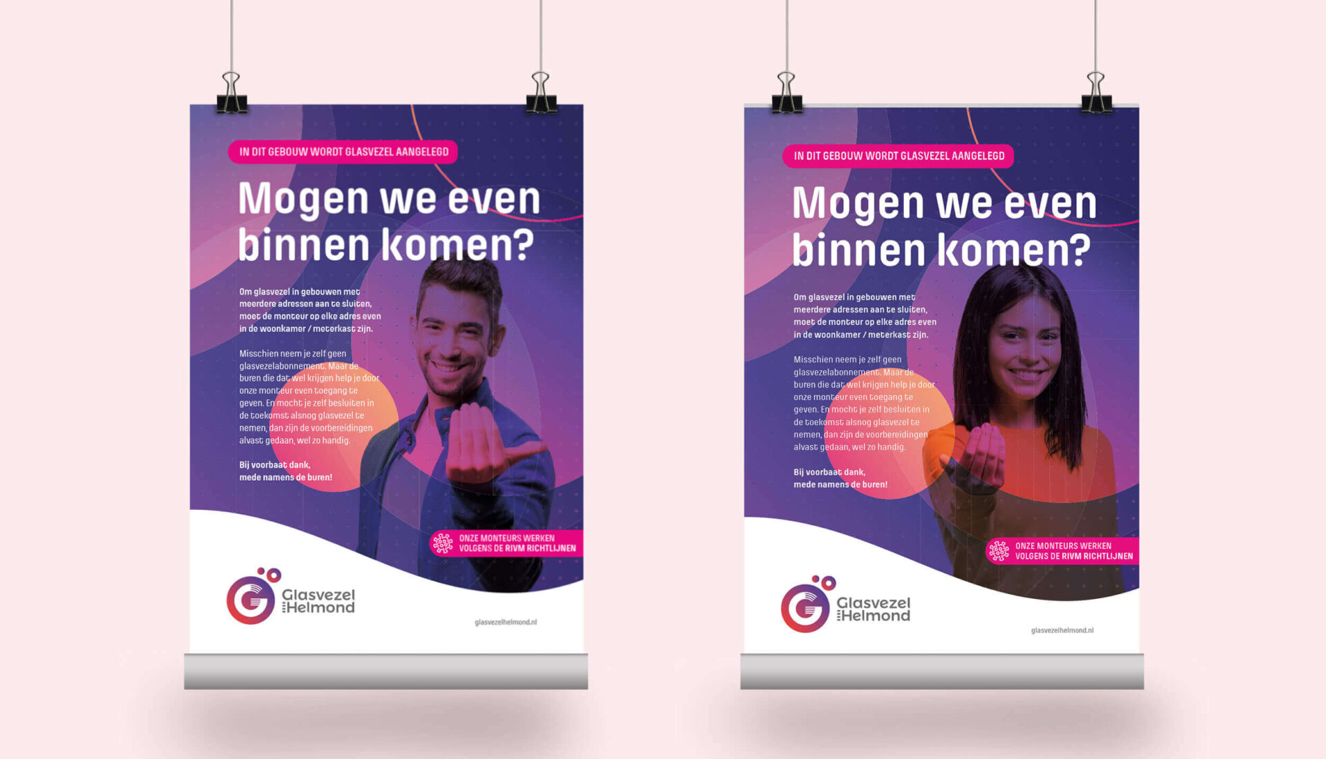 Twee posters voor Glasvezel Helmond